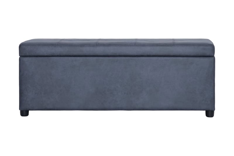 Bänk med förvaringsutrymme 116 cm grå konstmocka - Grå - Möbler - Vardagsrum - Stolar & sittmöbler - Sittbänk