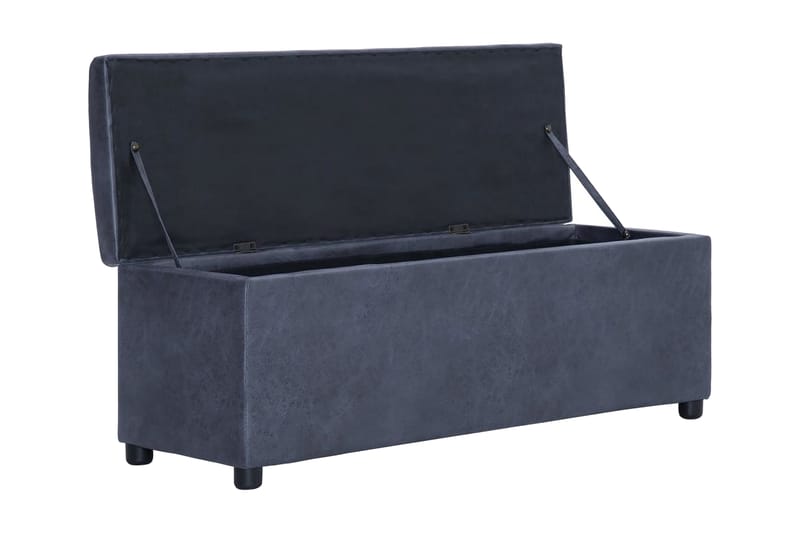 Bänk med förvaringsutrymme 116 cm grå konstmocka - Grå - Möbler - Vardagsrum - Stolar & sittmöbler - Sittbänk