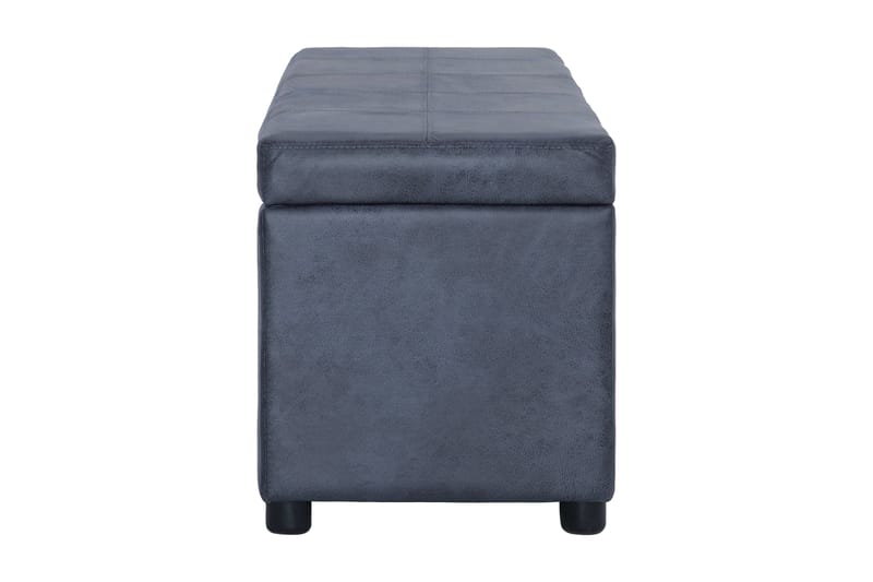 Bänk med förvaringsutrymme 116 cm grå konstmocka - Grå - Möbler - Vardagsrum - Stolar & sittmöbler - Sittbänk