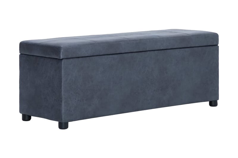 Bänk med förvaringsutrymme 116 cm grå konstmocka - Grå - Möbler - Vardagsrum - Stolar & sittmöbler - Sittbänk
