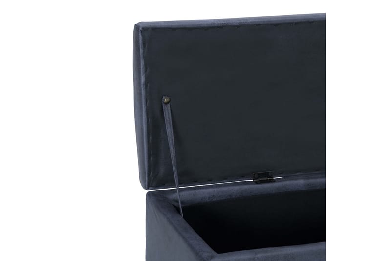 Bänk med förvaringsutrymme 116 cm grå konstmocka - Grå - Sittbänk