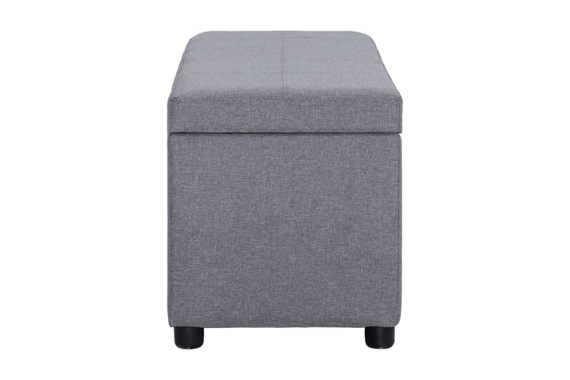 Bänk med förvaringsutrymme 116 cm ljusgrå polyester - Grå - Möbler - Vardagsrum - Stolar & sittmöbler - Sittbänk