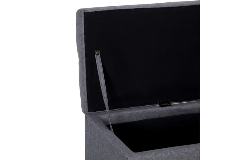 Bänk med förvaringsutrymme 116 cm ljusgrå polyester - Grå - Möbler - Vardagsrum - Stolar & sittmöbler - Sittbänk