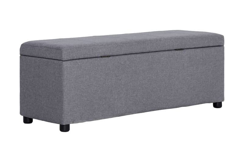 Bänk med förvaringsutrymme 116 cm ljusgrå polyester - Grå - Möbler - Vardagsrum - Stolar & sittmöbler - Sittbänk