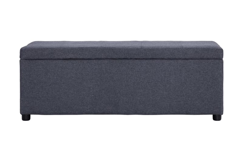 Bänk med förvaringsutrymme 116 cm mörkgrå polyester - Grå - Möbler - Vardagsrum - Stolar & sittmöbler - Sittbänk