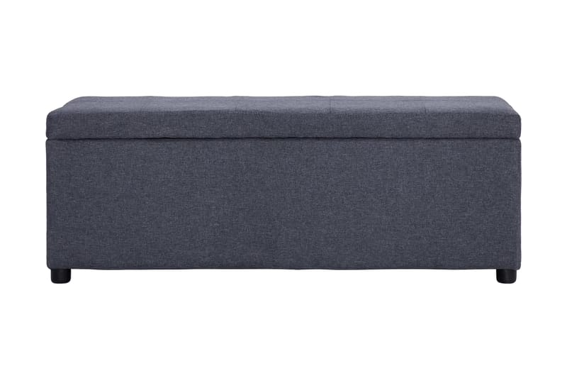 Bänk med förvaringsutrymme 116 cm mörkgrå polyester - Grå - Sittbänk
