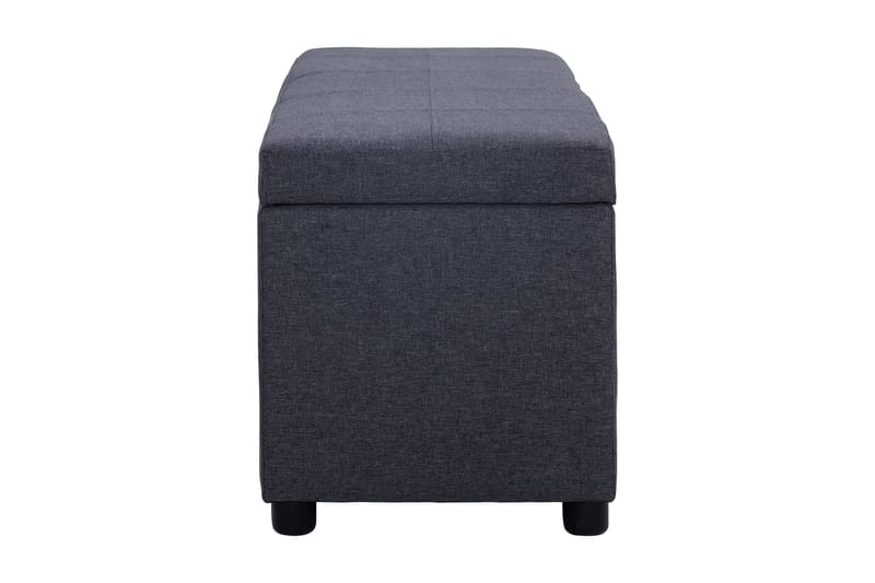 Bänk med förvaringsutrymme 116 cm mörkgrå polyester - Grå - Möbler - Vardagsrum - Stolar & sittmöbler - Sittbänk