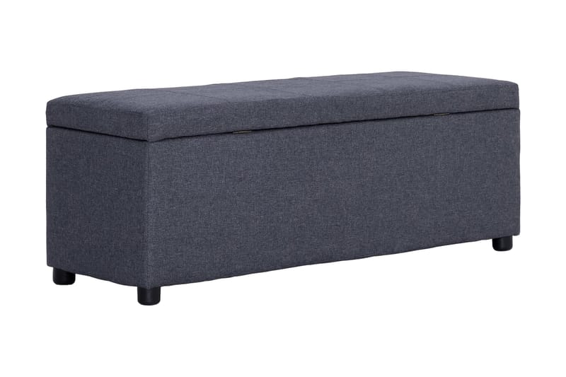 Bänk med förvaringsutrymme 116 cm mörkgrå polyester - Grå - Möbler - Vardagsrum - Stolar & sittmöbler - Sittbänk