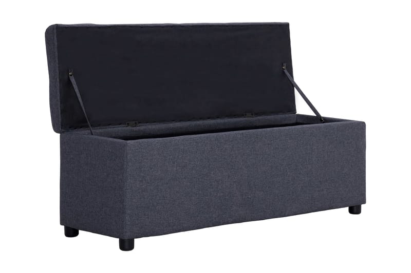Bänk med förvaringsutrymme 116 cm mörkgrå polyester - Grå - Möbler - Vardagsrum - Stolar & sittmöbler - Sittbänk