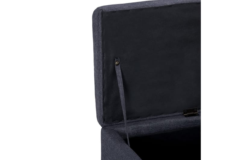 Bänk med förvaringsutrymme 116 cm mörkgrå polyester - Grå - Möbler - Vardagsrum - Stolar & sittmöbler - Sittbänk