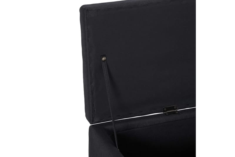 Bänk med förvaringsutrymme 116 cm svart polyester - Svart - Sittbänk