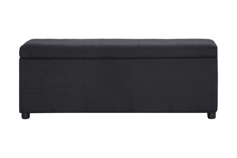 Bänk med förvaringsutrymme 116 cm svart polyester - Svart - Sittbänk