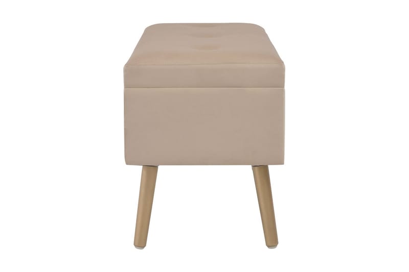 Bänk med förvaringsutrymme 80 cm beige sammet - Beige - Möbler - Vardagsrum - Stolar & sittmöbler - Sittbänk