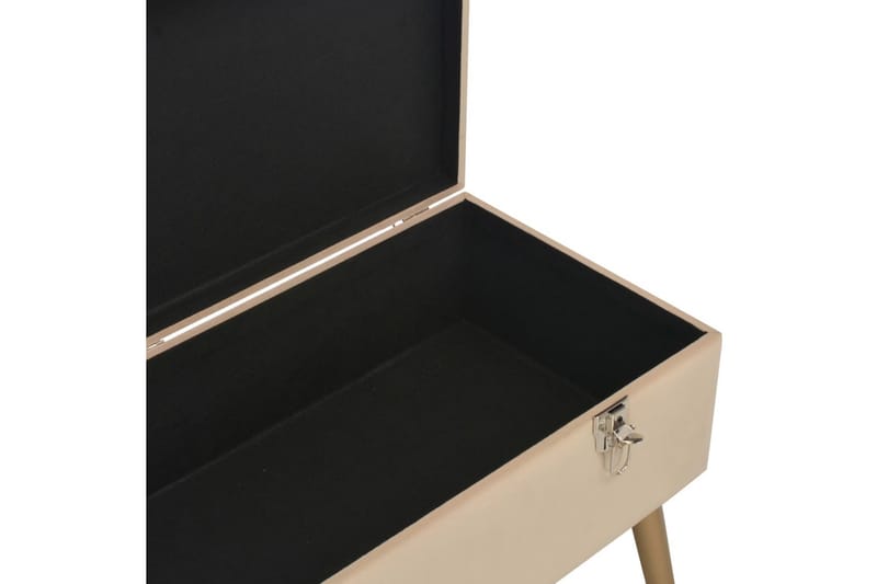 Bänk med förvaringsutrymme 80 cm beige sammet - Beige - Möbler - Vardagsrum - Stolar & sittmöbler - Sittbänk