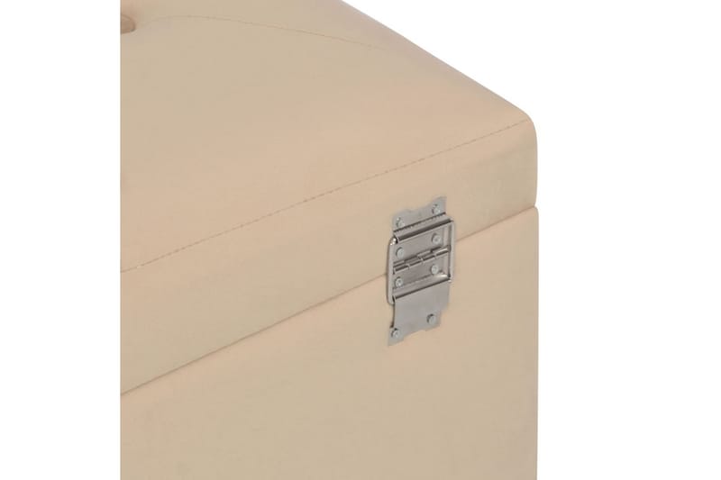 Bänk med förvaringsutrymme 80 cm beige sammet - Beige - Möbler - Vardagsrum - Stolar & sittmöbler - Sittbänk