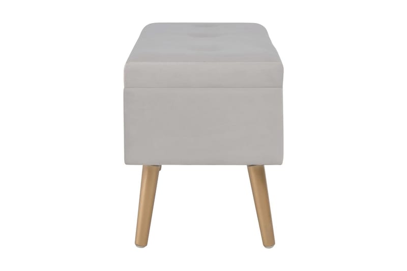 Bänk med förvaringsutrymme 80 cm grå sammet - Grå - Möbler - Vardagsrum - Stolar & sittmöbler - Sittbänk