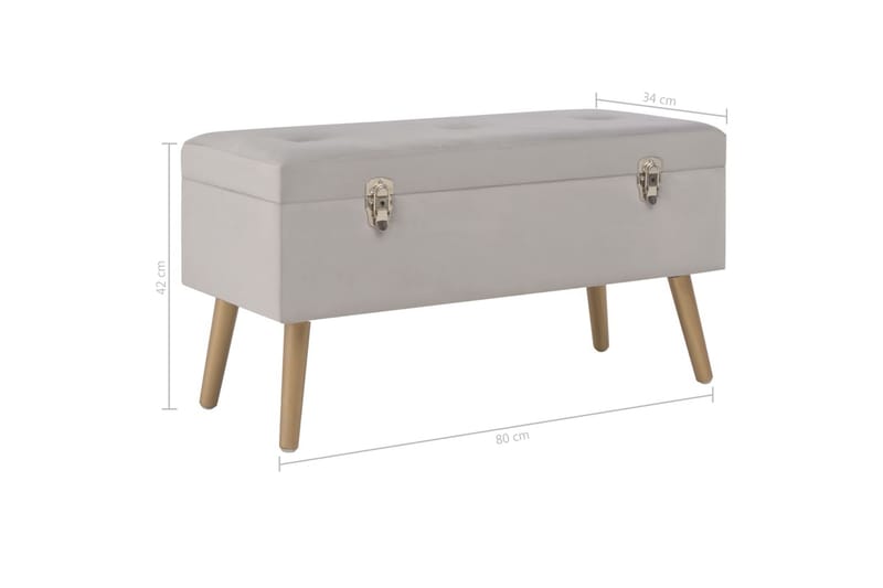 Bänk med förvaringsutrymme 80 cm grå sammet - Grå - Möbler - Vardagsrum - Stolar & sittmöbler - Sittbänk