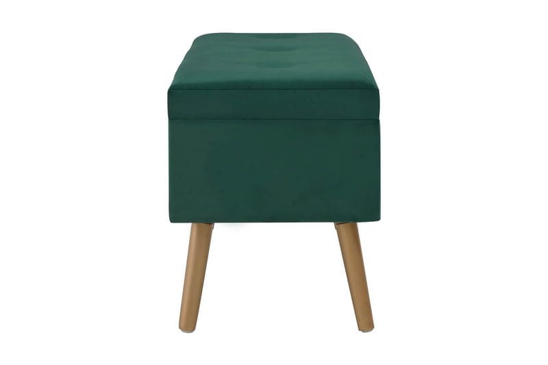 Bänk med förvaringsutrymme 80 cm grön sammet - Grön - Möbler - Vardagsrum - Stolar & sittmöbler - Sittbänk