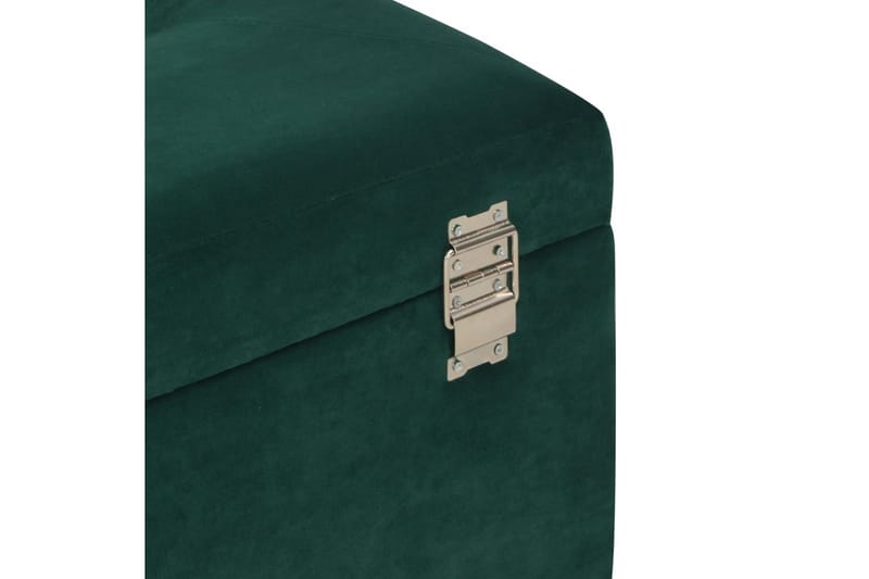 Bänk med förvaringsutrymme 80 cm grön sammet - Grön - Möbler - Vardagsrum - Stolar & sittmöbler - Sittbänk