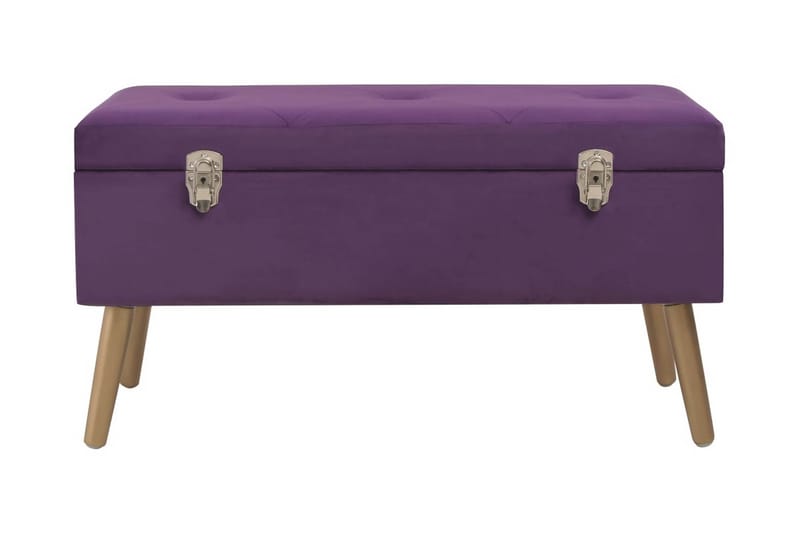 Bänk med förvaringsutrymme 80 cm lila sammet - Lila - Möbler - Vardagsrum - Stolar & sittmöbler - Sittbänk