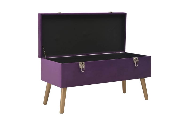 Bänk med förvaringsutrymme 80 cm lila sammet - Lila - Möbler - Vardagsrum - Stolar & sittmöbler - Sittbänk