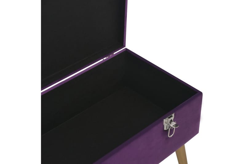 Bänk med förvaringsutrymme 80 cm lila sammet - Lila - Möbler - Vardagsrum - Stolar & sittmöbler - Sittbänk