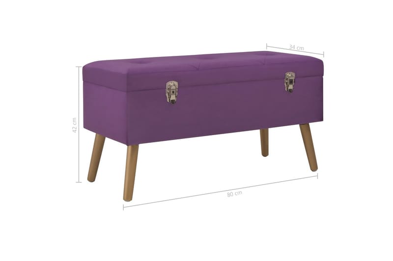 Bänk med förvaringsutrymme 80 cm lila sammet - Lila - Möbler - Vardagsrum - Stolar & sittmöbler - Sittbänk