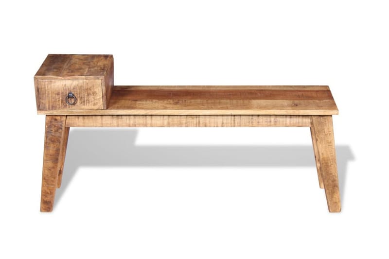 Bänk med låda massivt mangoträ 120x36x60 cm - Brun - Möbler - Vardagsrum - Stolar & sittmöbler - Sittbänk