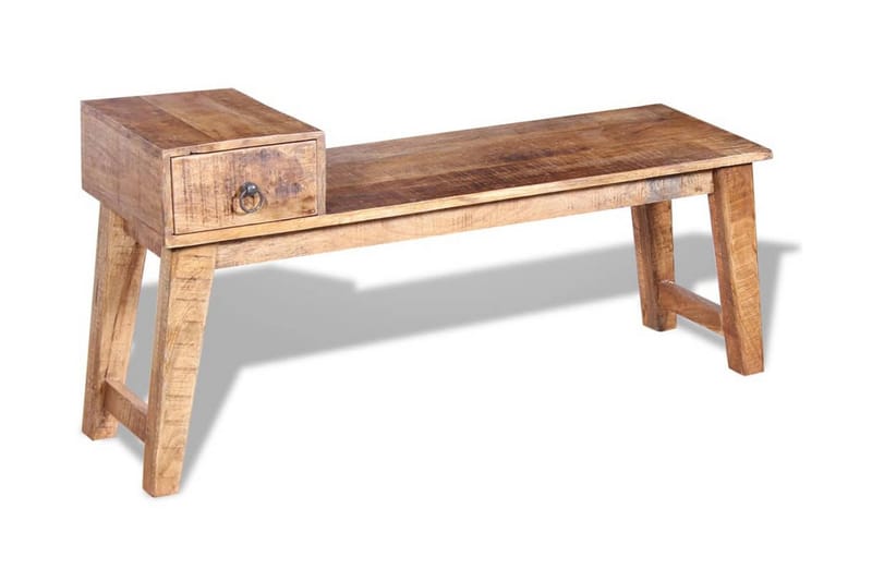 Bänk med låda massivt mangoträ 120x36x60 cm - Brun - Möbler - Vardagsrum - Stolar & sittmöbler - Sittbänk