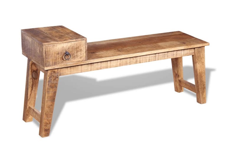 Bänk med låda massivt mangoträ 120x36x60 cm - Brun - Möbler - Vardagsrum - Stolar & sittmöbler - Sittbänk