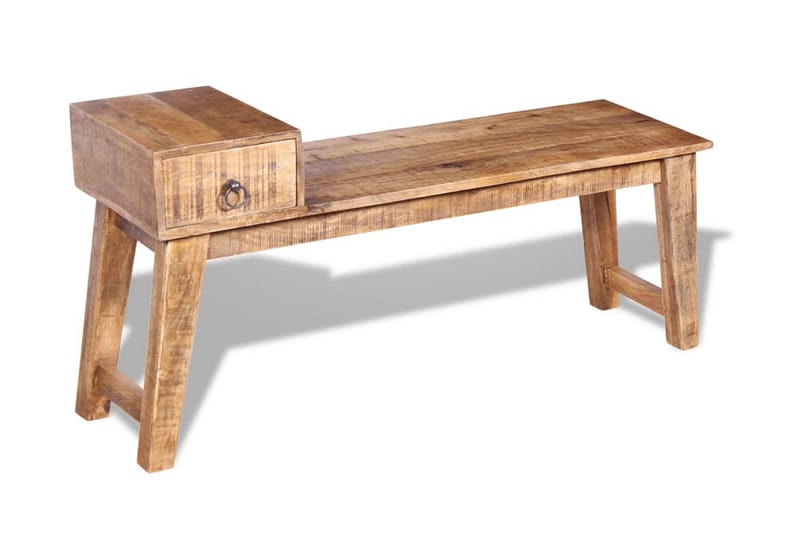 Bänk med låda massivt mangoträ 120x36x60 cm - Brun - Möbler - Vardagsrum - Stolar & sittmöbler - Sittbänk
