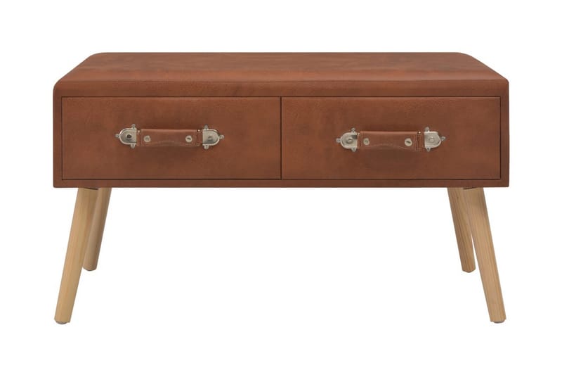 Bänk med lådor 80 cm brun konstläder - Brun - Möbler - Vardagsrum - Stolar & sittmöbler - Sittbänk