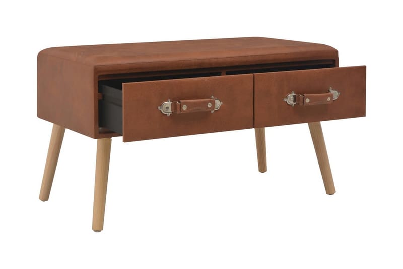 Bänk med lådor 80 cm brun konstläder - Brun - Möbler - Vardagsrum - Stolar & sittmöbler - Sittbänk
