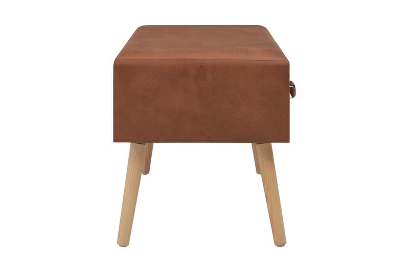 Bänk med lådor 80 cm brun konstläder - Brun - Möbler - Vardagsrum - Stolar & sittmöbler - Sittbänk