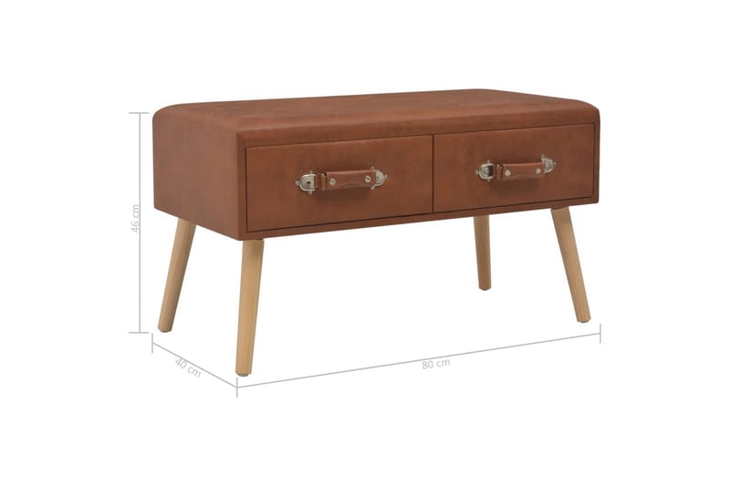 Bänk med lådor 80 cm brun konstläder - Brun - Möbler - Vardagsrum - Stolar & sittmöbler - Sittbänk