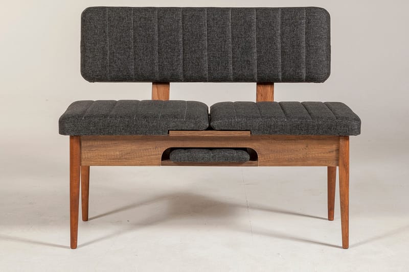 ALLMARAS Bänk 85 cm Valnöt/Antracit - Möbler - Vardagsrum - Stolar & sittmöbler - Sittbänk - Bänk med ryggstöd
