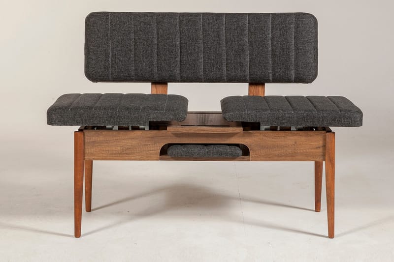ALLMARAS Bänk 85 cm Valnöt/Antracit - Möbler - Vardagsrum - Stolar & sittmöbler - Sittbänk - Bänk med ryggstöd