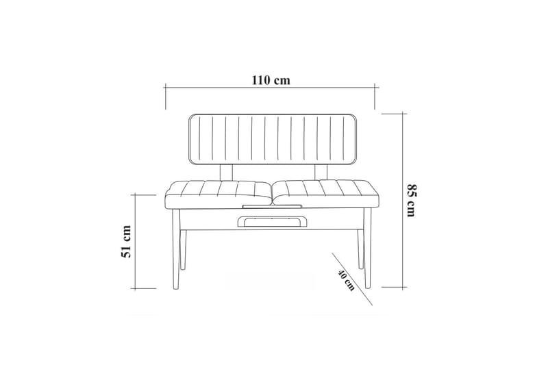 ALLMARAS Bänk 85 cm Valnöt/Antracit - Möbler - Vardagsrum - Stolar & sittmöbler - Sittbänk - Bänk med ryggstöd