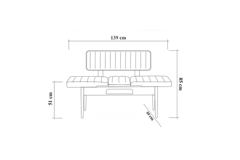 ALLMARAS Bänk 85 cm Valnöt/Antracit - Möbler - Vardagsrum - Stolar & sittmöbler - Sittbänk - Bänk med ryggstöd