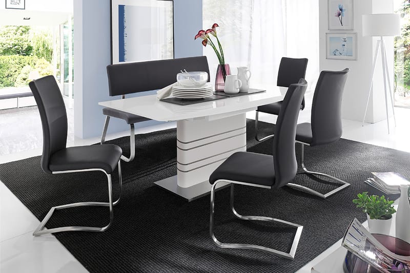ARCO Sittbänk 155 Svart - Möbler - Vardagsrum - Stolar & sittmöbler - Sittbänk - Bänk med ryggstöd