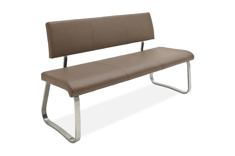 ARCO Sittbänk 175 Borstat Stål Cappuccino PU - Möbler - Vardagsrum - Stolar & sittmöbler - Sittbänk - Bänk med ryggstöd