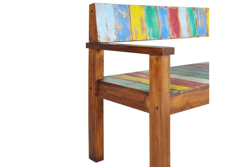 Bänk 115 cm massivt återvunnet trä - Flerfärgad - Möbler - Vardagsrum - Stolar & sittmöbler - Sittbänk - Bänk med ryggstöd