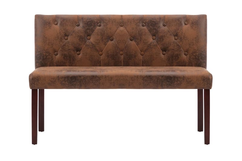 Bänk 120 cm konstmocka brun - Brun - Möbler - Vardagsrum - Stolar & sittmöbler - Sittbänk - Bänk med ryggstöd