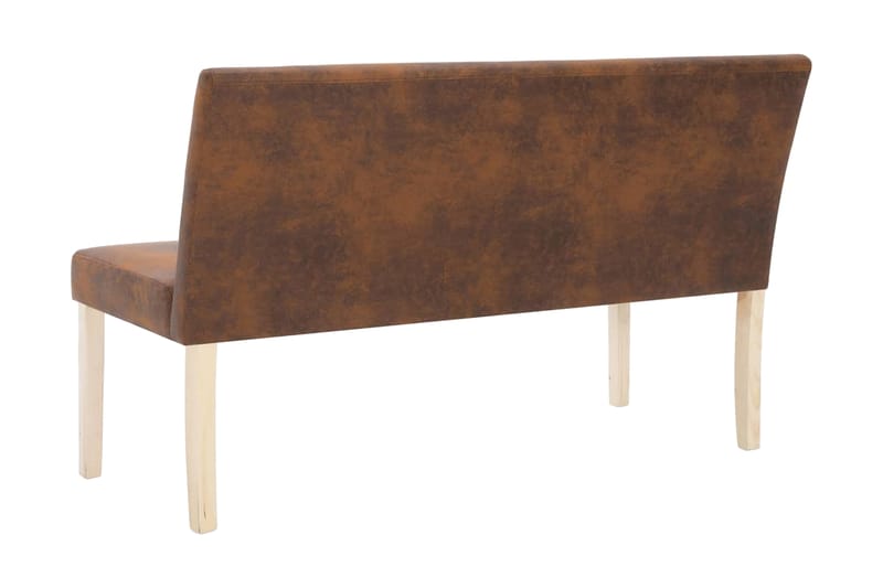 Bänk 139,5 cm konstmocka brun - Brun - Möbler - Vardagsrum - Stolar & sittmöbler - Sittbänk - Bänk med ryggstöd