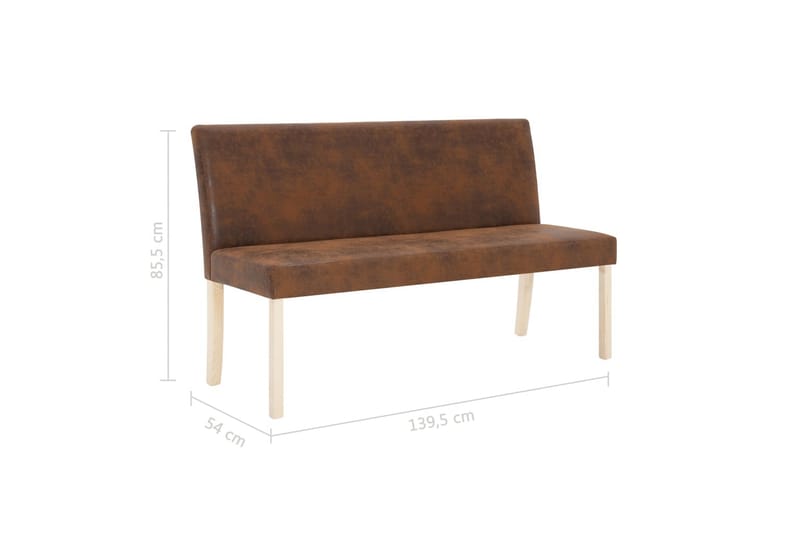 Bänk 139,5 cm konstmocka brun - Brun - Möbler - Vardagsrum - Stolar & sittmöbler - Sittbänk - Bänk med ryggstöd