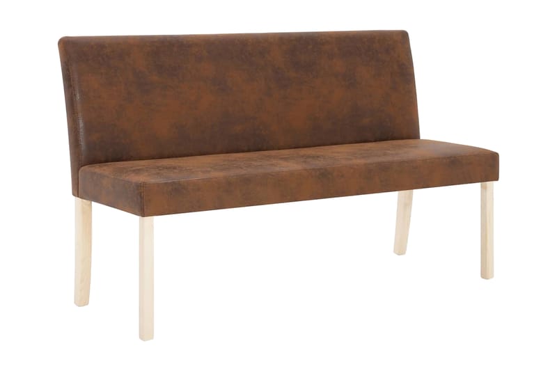 Bänk 139,5 cm konstmocka brun - Brun - Möbler - Vardagsrum - Stolar & sittmöbler - Sittbänk - Bänk med ryggstöd