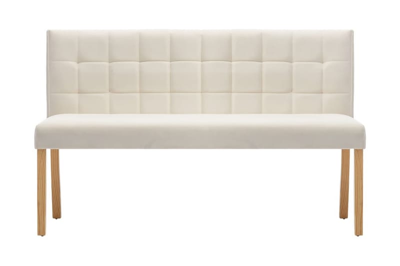 Bänk 140 cm gräddvit tyg - Vit - Möbler - Vardagsrum - Stolar & sittmöbler - Sittbänk - Bänk med ryggstöd