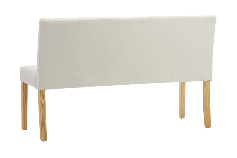 Bänk 140 cm gräddvit tyg - Vit - Möbler - Vardagsrum - Stolar & sittmöbler - Sittbänk - Bänk med ryggstöd
