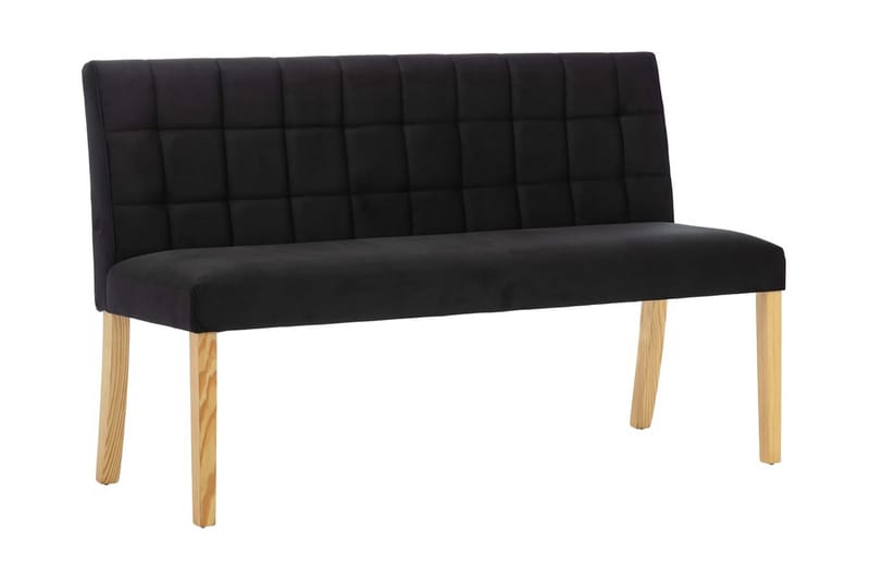 Bänk 140 cm svart tyg - Svart - Möbler - Vardagsrum - Stolar & sittmöbler - Sittbänk - Bänk med ryggstöd