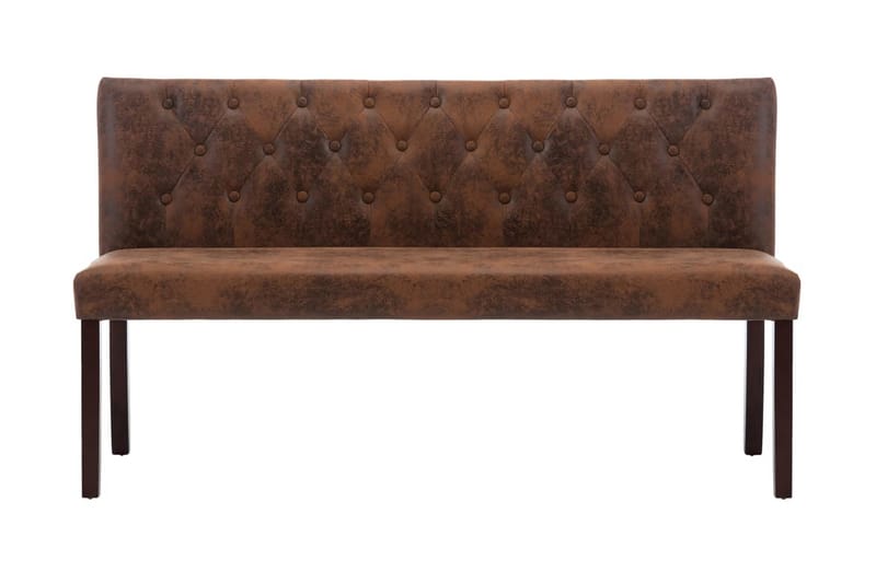 Bänk 148,5 cm konstmocka brun - Brun - Möbler - Vardagsrum - Stolar & sittmöbler - Sittbänk - Bänk med ryggstöd